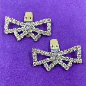 💛 Vintage Bluette Sparkling Bow Shoe Clips